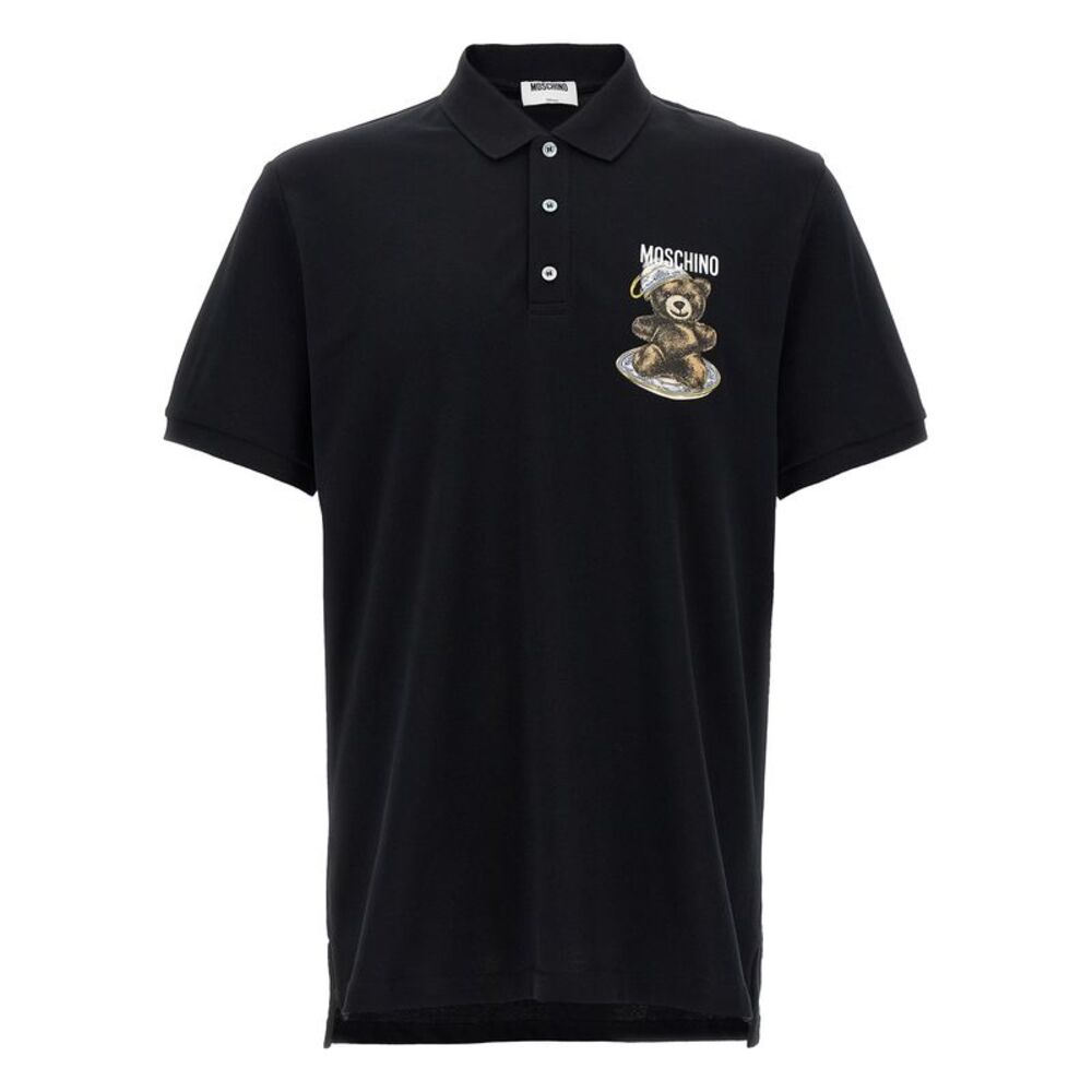Moschino Black Cotton Polo Men's Shirt